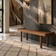 Amy Indoor Outdoor Bench | 54" Slatted Seat | Cylindrical Legs | Walnut Brown Acacia Wood By The Urban Port