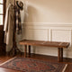 Amy Indoor Outdoor Bench | 54" Slatted Seat | Cylindrical Legs | Walnut Brown Acacia Wood By The Urban Port
