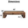 Kiosk 60 " Coffee Table | Reclaimed Wood | Rustic Brown Finish | Wide Panel Legs By The Urban Port