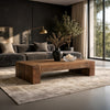 Kiosk 60 " Coffee Table | Reclaimed Wood | Rustic Brown Finish | Wide Panel Legs By The Urban Port