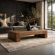 Kiosk 60 " Coffee Table | Reclaimed Wood | Rustic Brown Finish | Wide Panel Legs By The Urban Port
