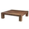 Kiosk 55 " Square Coffee Table | Reclaimed Wood | Rustic Brown Finish | Block Style Legs By The Urban Port