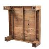 Kiosk 55 " Square Coffee Table | Reclaimed Wood | Rustic Brown Finish | Block Style Legs By The Urban Port