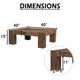Kiosk 40 " Square Coffee Table | Reclaimed Wood | Rustic Brown Finish | Chunky Block Legs By The Urban Port