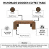 Kiosk 40 " Square Coffee Table | Reclaimed Wood | Rustic Brown Finish | Chunky Block Legs By The Urban Port