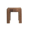 Kiosk Side End Table | Reclaimed Wood | Rustic Brown Finish | Chunky Block Legs | 20 " By The Urban Port