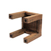 Kiosk Side End Table | Reclaimed Wood | Rustic Brown Finish | Chunky Block Legs | 20 " By The Urban Port