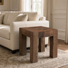 Kiosk Side End Table | Reclaimed Wood | Rustic Brown Finish | Chunky Block Legs | 20 " By The Urban Port