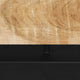 Kyni 24 " Natural Brown Acacia Wood Tabletop Sculpture | Organic Oval Decor | Black Iron Base By The Urban Port