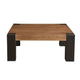 Kisa 44" Square Coffee Table | Sandblasted Block Legs | Coffee Brown Mango Wood By The Urban Port