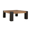 Kisa 44" Square Coffee Table | Sandblasted Block Legs | Coffee Brown Mango Wood By The Urban Port