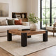 Kisa 44" Square Coffee Table | Sandblasted Block Legs | Coffee Brown Mango Wood By The Urban Port