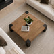 Kisa 44" Square Coffee Table | Sandblasted Block Legs | Coffee Brown Mango Wood By The Urban Port