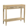 Unya 36" Sofa Console Table w Shelf | 2 Drawers | Natural Brown Mango Wood | Organic Decor By The Urban Port