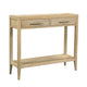 Unya 36" Sofa Console Table w Shelf | 2 Drawers | Natural Brown Mango Wood | Organic Decor By The Urban Port
