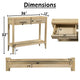 Unya 36" Sofa Console Table w Shelf | 2 Drawers | Natural Brown Mango Wood | Organic Decor By The Urban Port