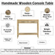 Unya 36" Sofa Console Table w Shelf | 2 Drawers | Natural Brown Mango Wood | Organic Decor By The Urban Port