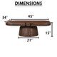 Lori 45 Inch Coffee Table | Drum Pedestal Base | Sandblasted Dark Walnut Brown | Acacia Wood By The Urban Port