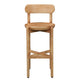 Maona Bar Stool Chair with Round Seat | Curved Open Back | Natural Brown Mango Wood By The Urban Port