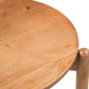 Maona Counter Stool Chair with Round Seat | Curved Open Back | Natural Brown Mango Wood By The Urban Port