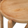 Maona Counter Stool Chair with Round Seat | Curved Open Back | Natural Brown Mango Wood By The Urban Port