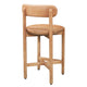 Maona Counter Stool Chair with Round Seat | Curved Open Back | Natural Brown Mango Wood By The Urban Port