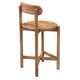 Maona Counter Stool Chair with Round Seat | Curved Open Back | Natural Brown Mango Wood By The Urban Port