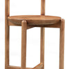 Maona Counter Stool Chair with Round Seat | Curved Open Back | Natural Brown Mango Wood By The Urban Port