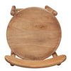 Maona Counter Stool Chair with Round Seat | Curved Open Back | Natural Brown Mango Wood By The Urban Port
