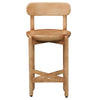 Maona Counter Stool Chair with Round Seat | Curved Open Back | Natural Brown Mango Wood By The Urban Port