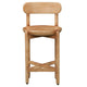 Maona Counter Stool Chair with Round Seat | Curved Open Back | Natural Brown Mango Wood By The Urban Port