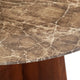 Zena 47 " Round Dining Table | Spanish Emperador Marble Top | Brown Mango Wood Cross Legs By The Urban Port