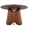 Zena 47 " Round Dining Table | Spanish Emperador Marble Top | Brown Mango Wood Cross Legs By The Urban Port