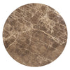 Zena 47 " Round Dining Table | Spanish Emperador Marble Top | Brown Mango Wood Cross Legs By The Urban Port