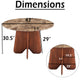 Zena 47 " Round Dining Table | Spanish Emperador Marble Top | Brown Mango Wood Cross Legs By The Urban Port