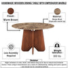 Zena 47 " Round Dining Table | Spanish Emperador Marble Top | Brown Mango Wood Cross Legs By The Urban Port