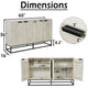 Seya 4 Door Sideboard Console | Fluted Front | Antique White Mango Wood | Black Iron Base | 60 " By The Urban Port