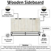 Seya 4 Door Sideboard Console | Fluted Front | Antique White Mango Wood | Black Iron Base | 60 " By The Urban Port