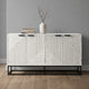 Seya 4 Door Sideboard Console | Fluted Front | Antique White Mango Wood | Black Iron Base | 60 " By The Urban Port