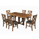 Hosa 7pc Rectangular Dining Table Set, Faux Leather Seats, Brown Mango Wood By The Urban Port