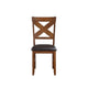 Hosa 7pc Rectangular Dining Table Set, Faux Leather Seats, Brown Mango Wood By The Urban Port