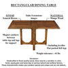 Hosa 7pc Rectangular Dining Table Set, Faux Leather Seats, Brown Mango Wood By The Urban Port