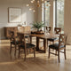 Hosa 7pc Rectangular Dining Table Set, Faux Leather Seats, Brown Mango Wood By The Urban Port