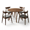 Kios 5pc Round Dining Table Set, Splayed Legs, Curved Back, Brown By The Urban Port