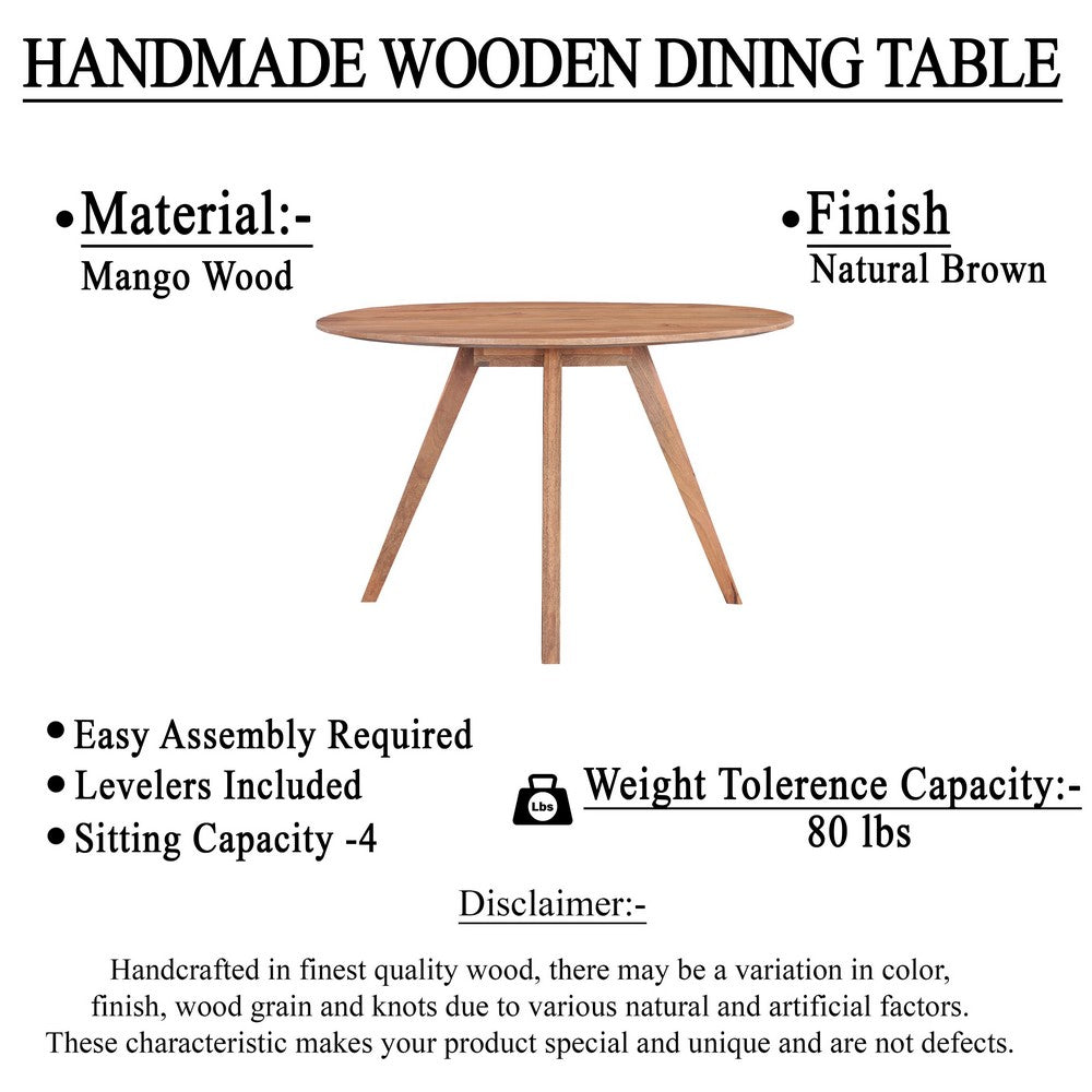 Kios 5pc Round Dining Table Set, Splayed Legs, Curved Back, Brown By The Urban Port