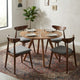 Kios 5pc Round Dining Table Set, Splayed Legs, Curved Back, Brown By The Urban Port