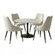 Kema 5pc Dining Table Set, Tulip Pedestal Base, Round White Marble, Black By The Urban Port