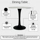 Kema 5pc Dining Table Set, Tulip Pedestal Base, Round White Marble, Black By The Urban Port