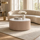 Tisa 34" Round Coffee Table | Banswara Marble Top | Organic Fluted Drum Base | Natural Brown By The Urban Port