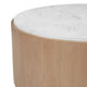 Tisa 34" Round Coffee Table | Banswara Marble Top | Organic Fluted Drum Base | Natural Brown By The Urban Port